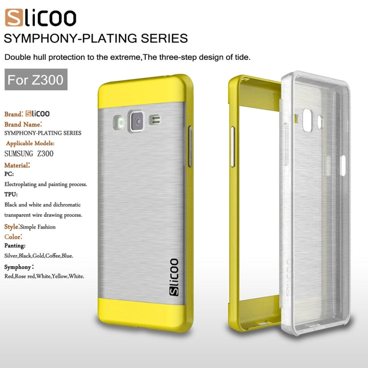 Slicoo for Samsung Z3 Brushed Texture Transparenct Electroplating TPU + PC Combination Case