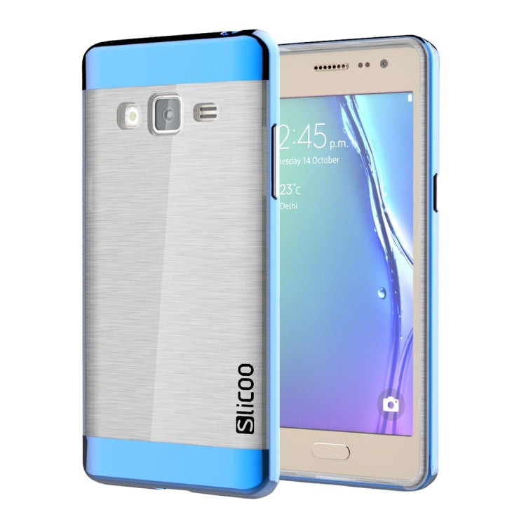 Slicoo for Samsung Z3 Brushed Texture Transparenct Electroplating TPU + PC Combination Case