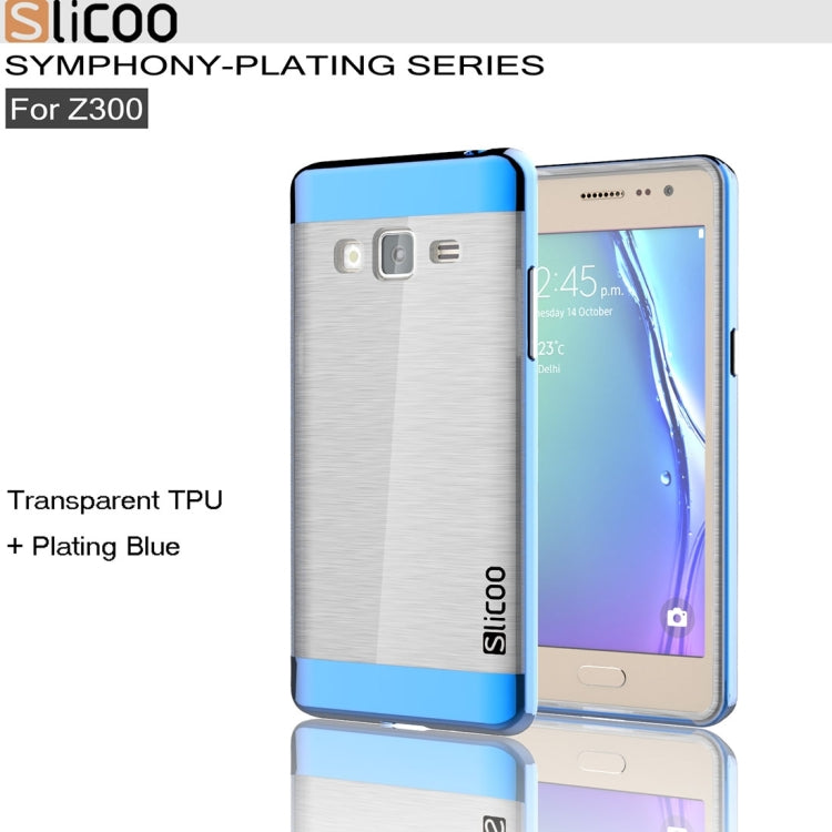 Slicoo for Samsung Z3 Brushed Texture Transparenct Electroplating TPU + PC Combination Case