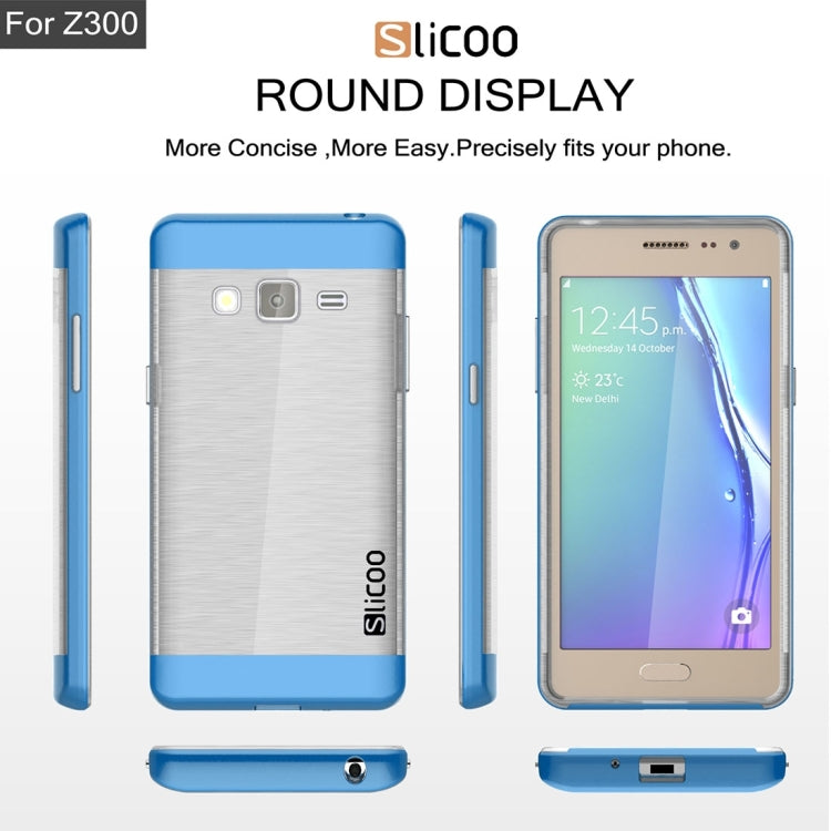 Slicoo for Samsung Z3 Brushed Texture Transparenct Electroplating TPU + PC Combination Case