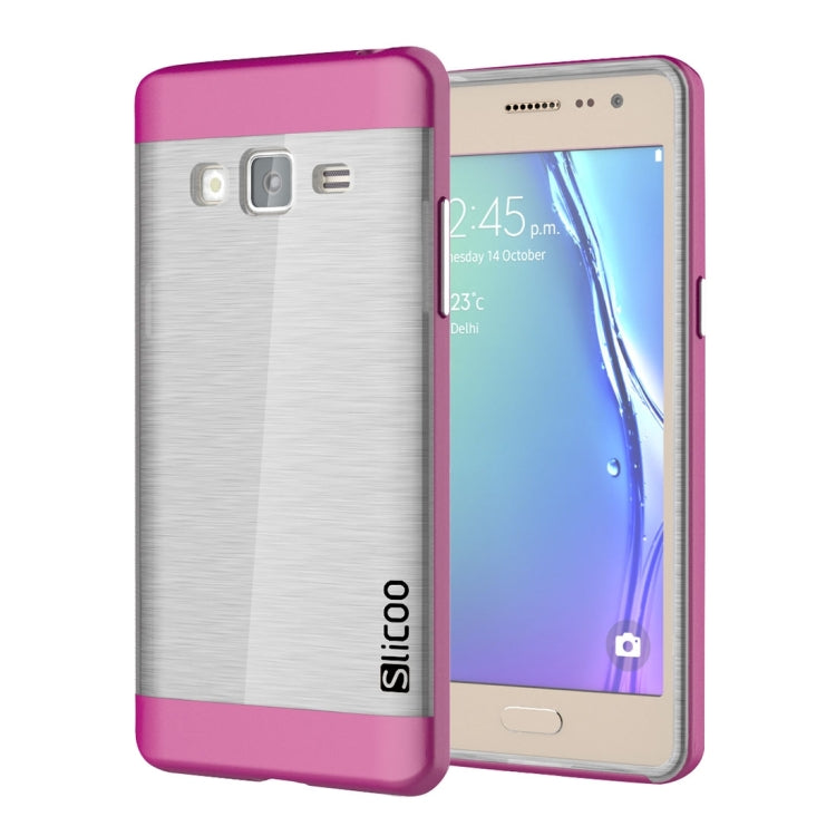 Slicoo for Samsung Z3 Brushed Texture Transparenct Electroplating TPU + PC Combination Case