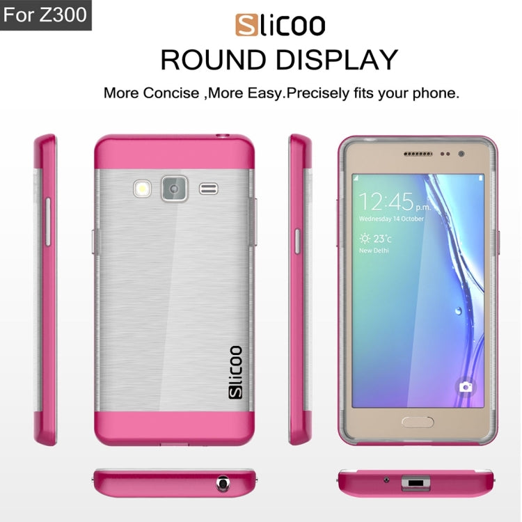 Slicoo for Samsung Z3 Brushed Texture Transparenct Electroplating TPU + PC Combination Case