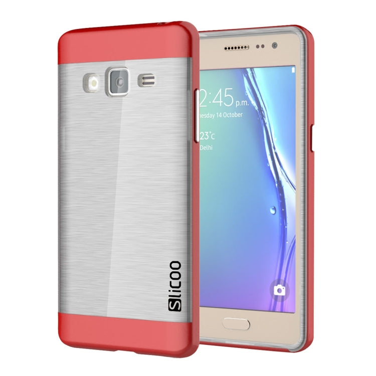 Slicoo for Samsung Z3 Brushed Texture Transparenct Electroplating TPU + PC Combination Case