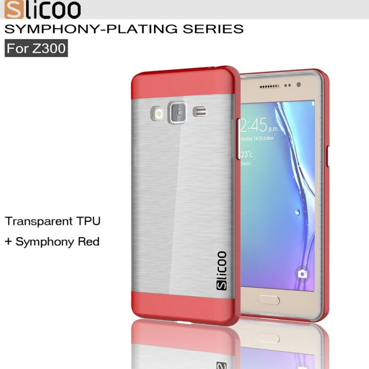 Slicoo for Samsung Z3 Brushed Texture Transparenct Electroplating TPU + PC Combination Case