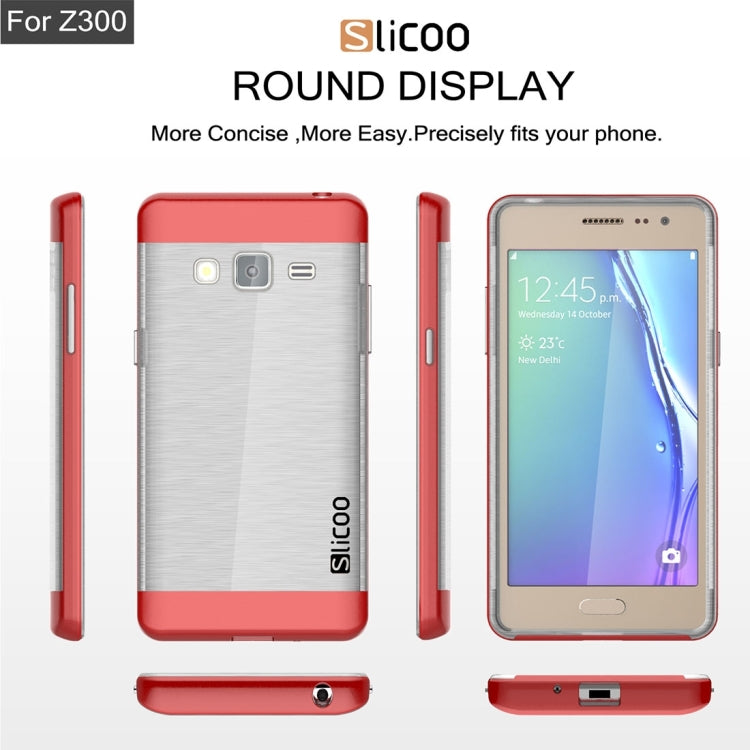 Slicoo for Samsung Z3 Brushed Texture Transparenct Electroplating TPU + PC Combination Case