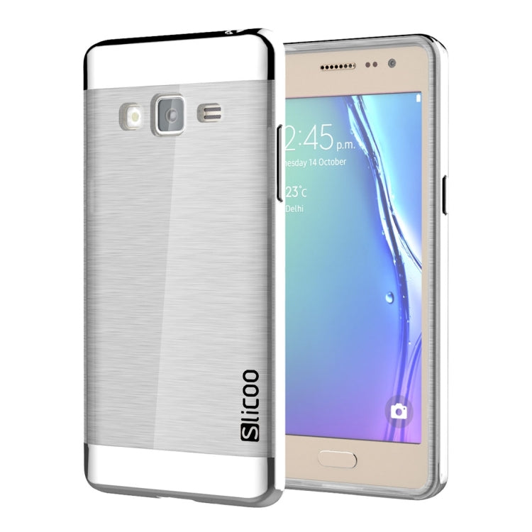 Slicoo for Samsung Z3 Brushed Texture Transparenct Electroplating TPU + PC Combination Case