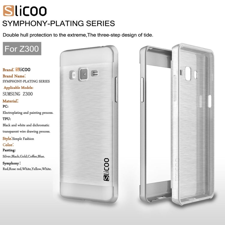 Slicoo for Samsung Z3 Brushed Texture Transparenct Electroplating TPU + PC Combination Case