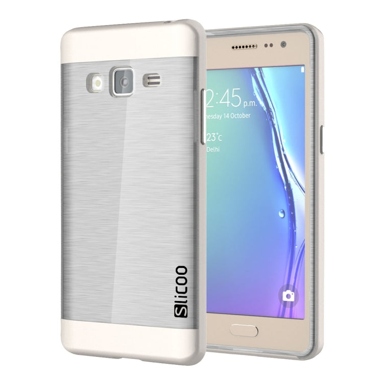 Slicoo for Samsung Z3 Brushed Texture Transparenct Electroplating TPU + PC Combination Case