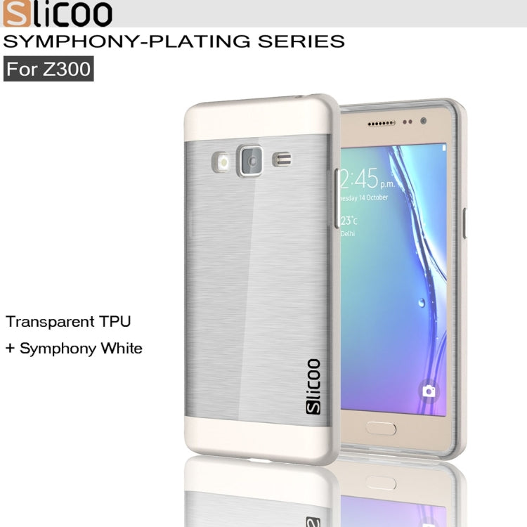 Slicoo for Samsung Z3 Brushed Texture Transparenct Electroplating TPU + PC Combination Case