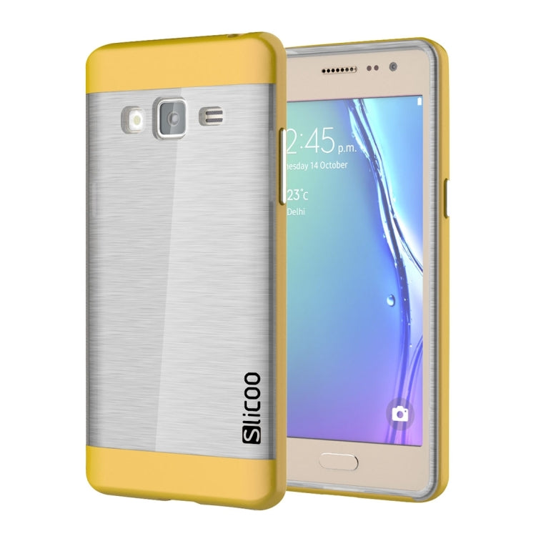 Slicoo for Samsung Z3 Brushed Texture Transparenct Electroplating TPU + PC Combination Case