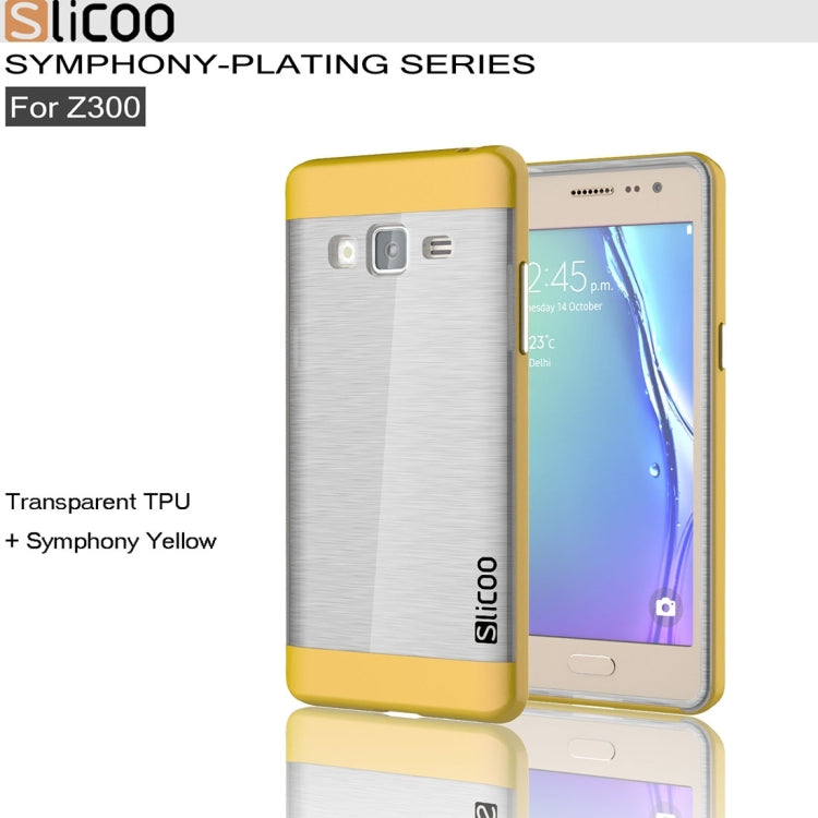 Slicoo for Samsung Z3 Brushed Texture Transparenct Electroplating TPU + PC Combination Case