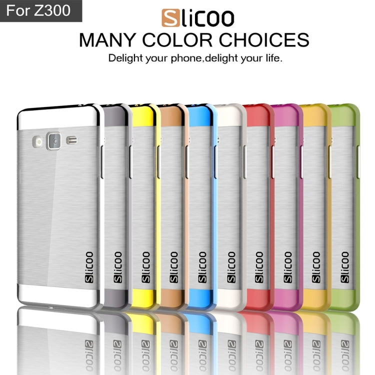 Slicoo for Samsung Z3 Brushed Texture Transparenct Electroplating TPU + PC Combination Case