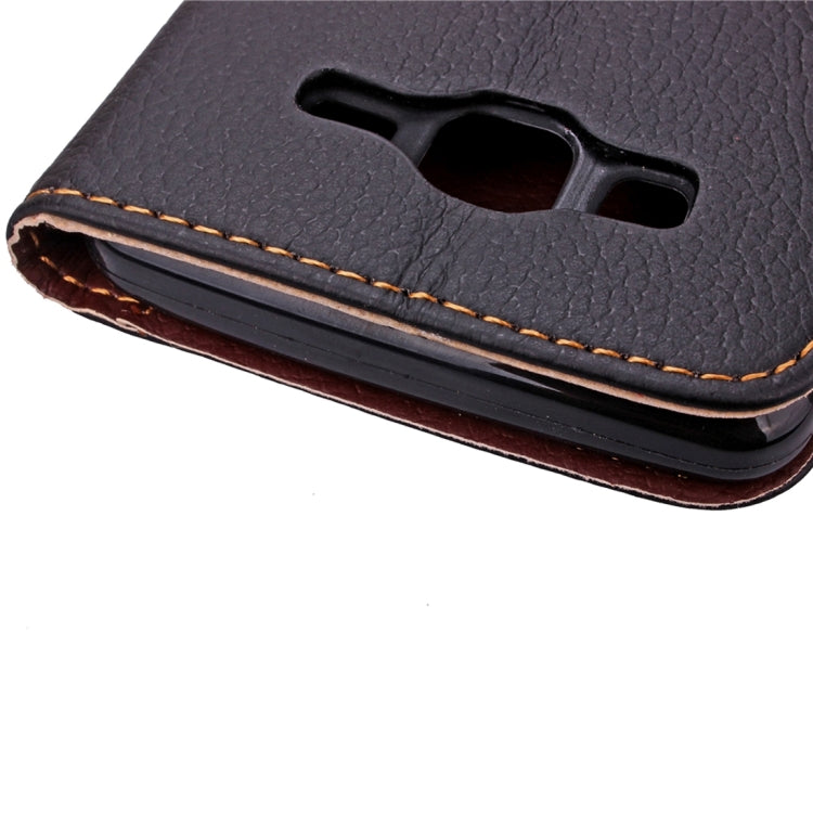For Galaxy J7/J700 Leaf Magnetic Snap Litchi Texture Horizontal Flip Leather Case with Card Slots & Wallet & Holder & Lanyard