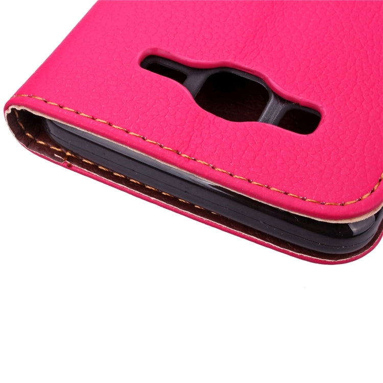 For Galaxy J7/J700 Leaf Magnetic Snap Litchi Texture Horizontal Flip Leather Case with Card Slots & Wallet & Holder & Lanyard