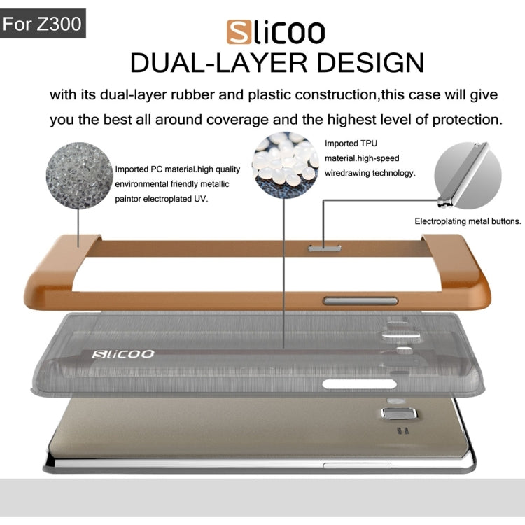 Slicoo for Samsung Z3 Brushed Texture Electroplating TPU + PC Combination Case