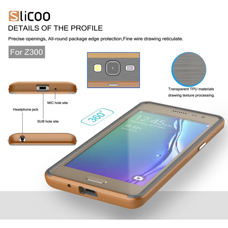 Slicoo for Samsung Z3 Brushed Texture Electroplating TPU + PC Combination Case