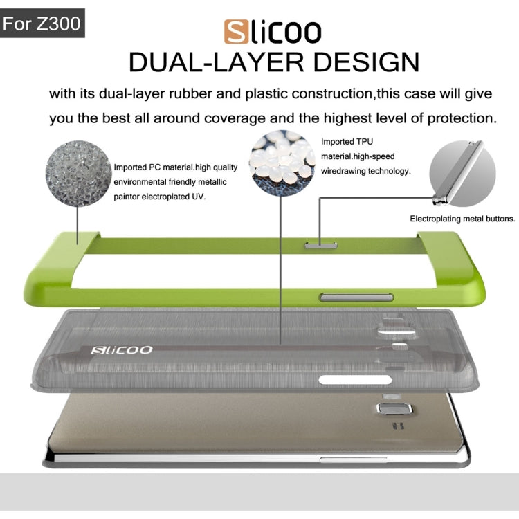 Slicoo for Samsung Z3 Brushed Texture Electroplating TPU + PC Combination Case