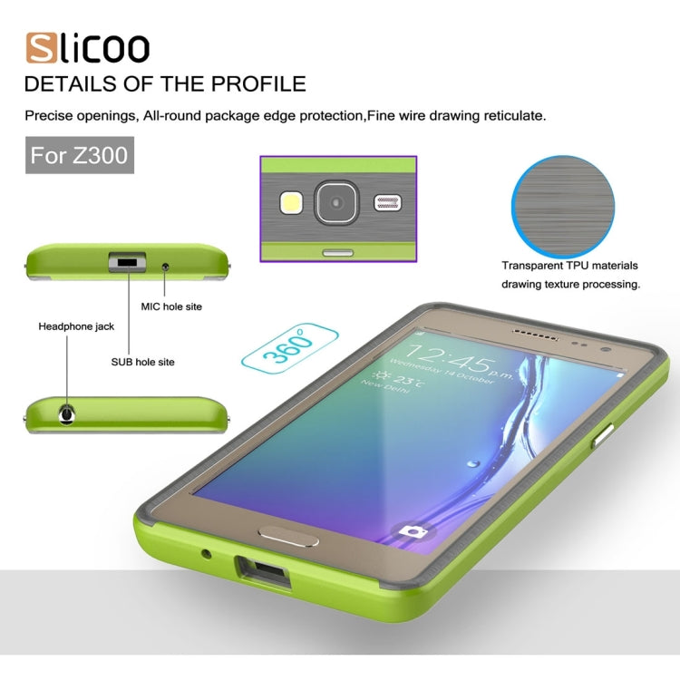 Slicoo for Samsung Z3 Brushed Texture Electroplating TPU + PC Combination Case