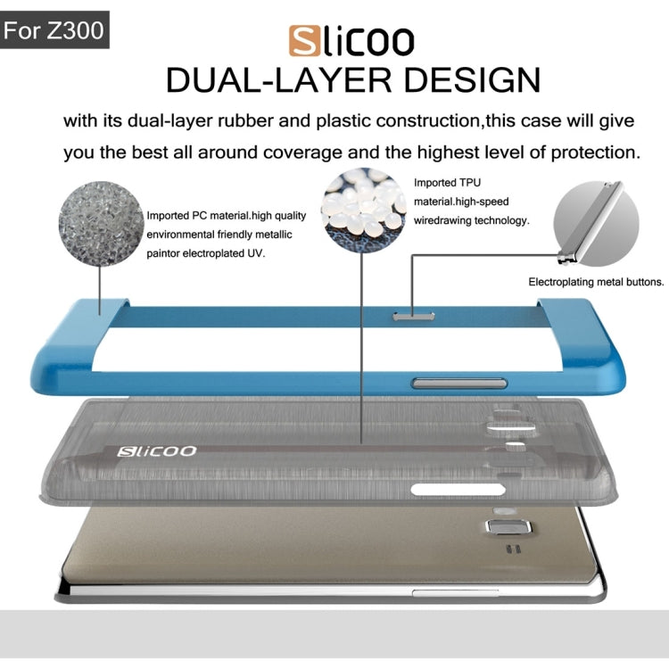 Slicoo for Samsung Z3 Brushed Texture Electroplating TPU + PC Combination Case