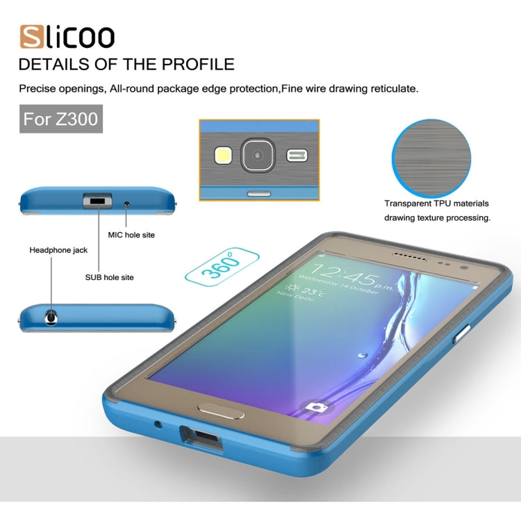 Slicoo for Samsung Z3 Brushed Texture Electroplating TPU + PC Combination Case