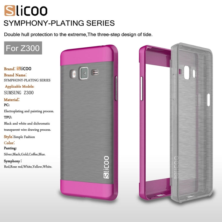 Slicoo for Samsung Z3 Brushed Texture Electroplating TPU + PC Combination Case