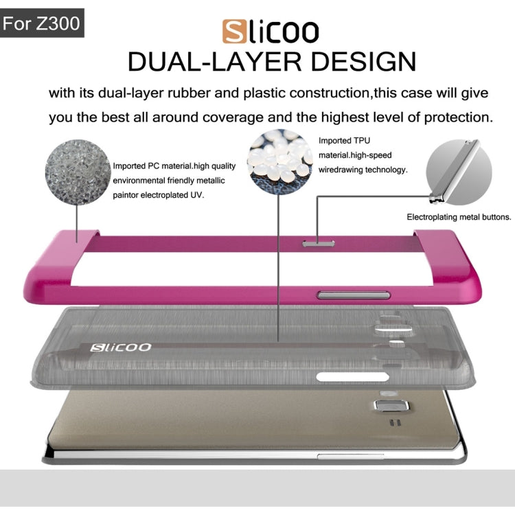 Slicoo for Samsung Z3 Brushed Texture Electroplating TPU + PC Combination Case