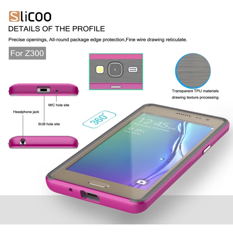 Slicoo for Samsung Z3 Brushed Texture Electroplating TPU + PC Combination Case