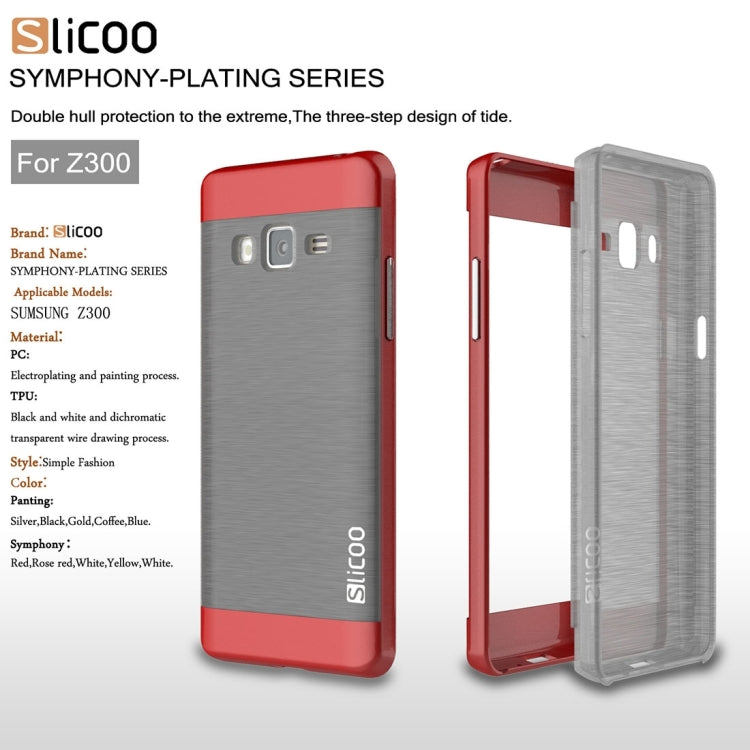Slicoo for Samsung Z3 Brushed Texture Electroplating TPU + PC Combination Case