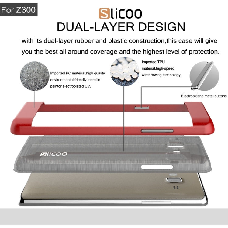 Slicoo for Samsung Z3 Brushed Texture Electroplating TPU + PC Combination Case