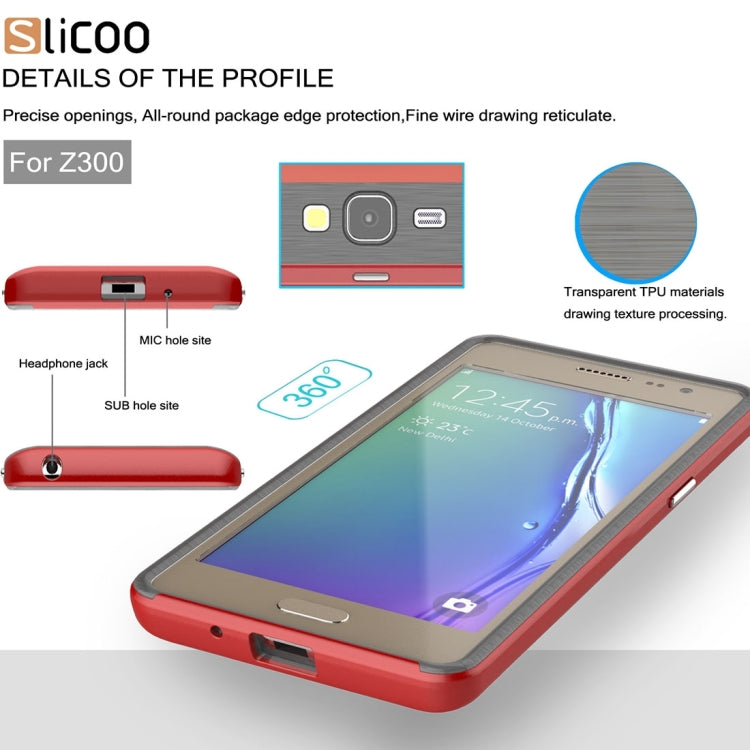Slicoo for Samsung Z3 Brushed Texture Electroplating TPU + PC Combination Case