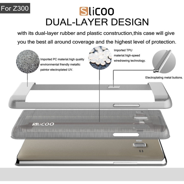 Slicoo for Samsung Z3 Brushed Texture Electroplating TPU + PC Combination Case