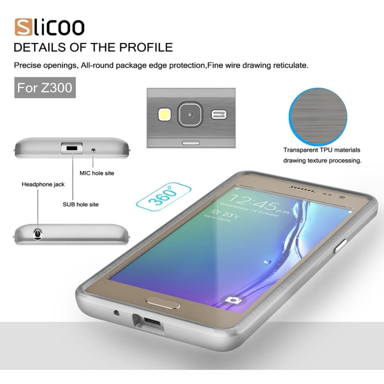 Slicoo for Samsung Z3 Brushed Texture Electroplating TPU + PC Combination Case
