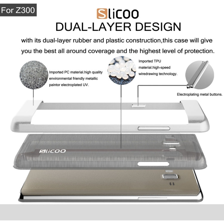 Slicoo for Samsung Z3 Brushed Texture Electroplating TPU + PC Combination Case