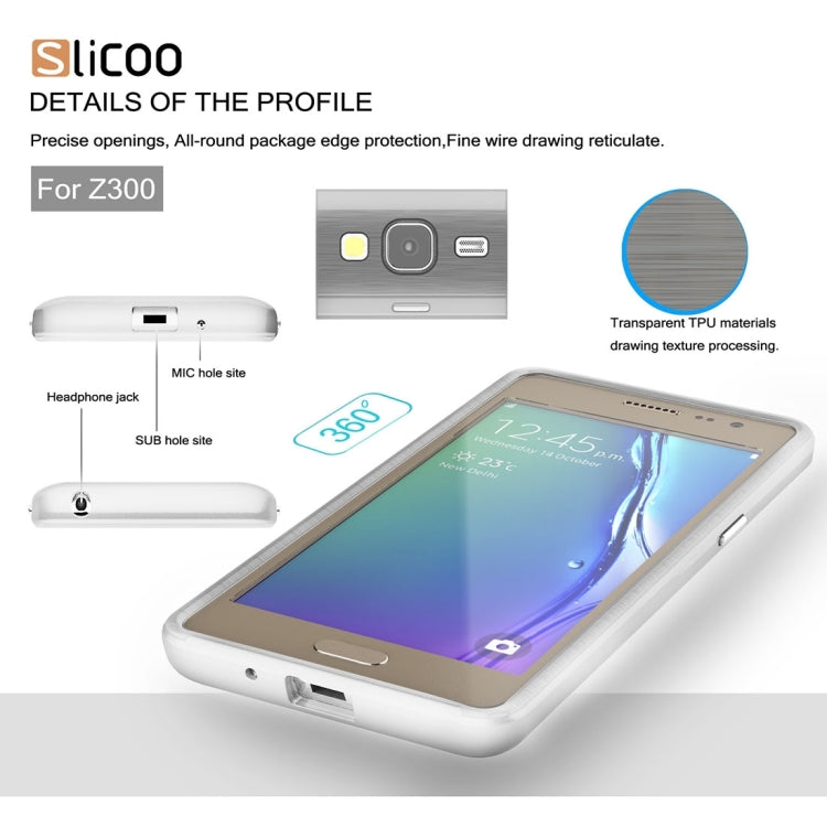 Slicoo for Samsung Z3 Brushed Texture Electroplating TPU + PC Combination Case