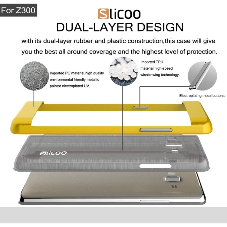 Slicoo for Samsung Z3 Brushed Texture Electroplating TPU + PC Combination Case