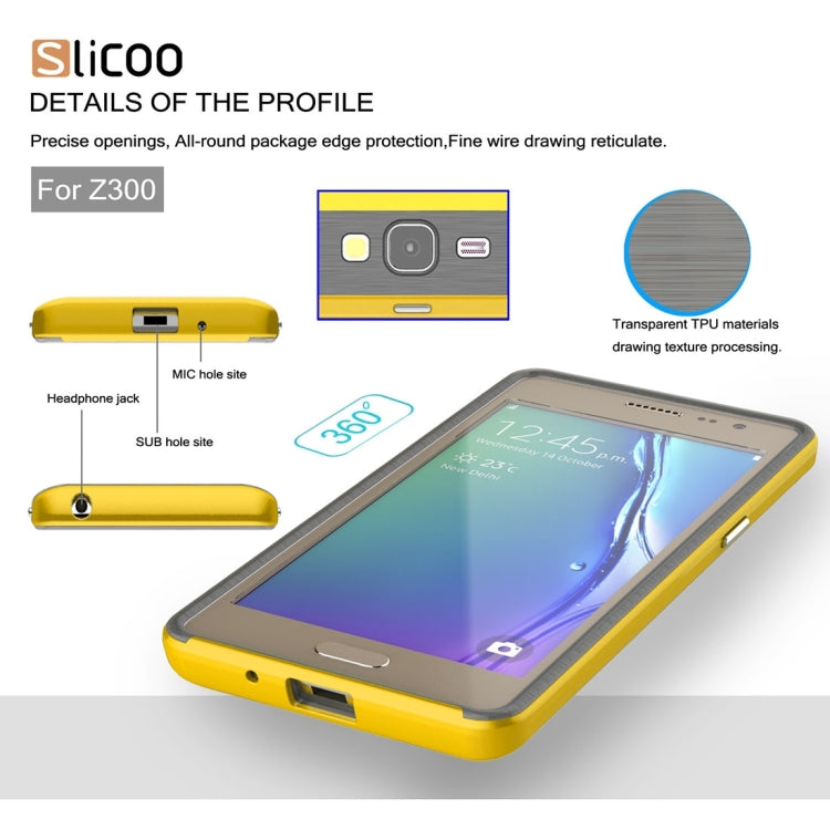 Slicoo for Samsung Z3 Brushed Texture Electroplating TPU + PC Combination Case