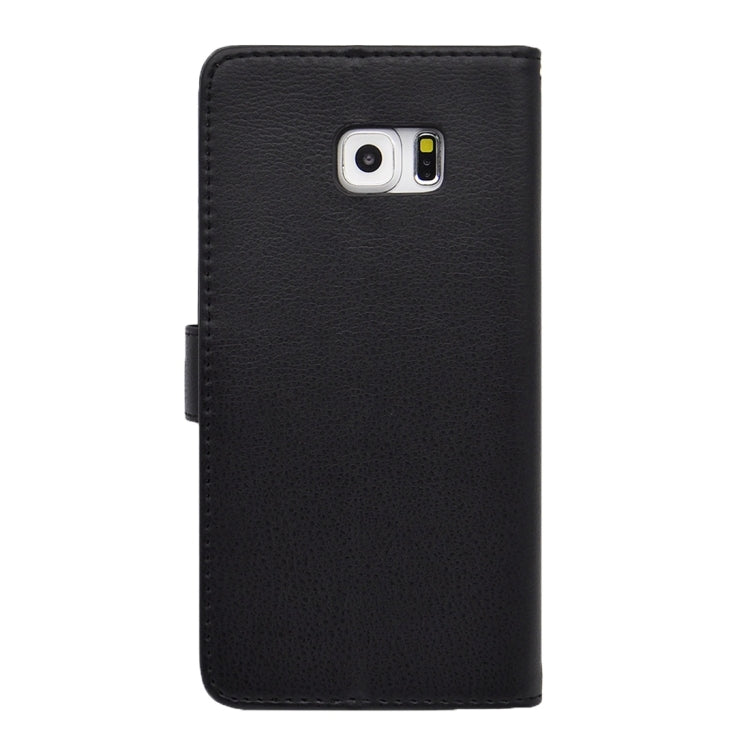 For Galaxy S6 Edge+ / G928 Litchi Texture Horizontal Flip PU Leather Case with Magnetic Snap & Card Slots & Holder & Wallet