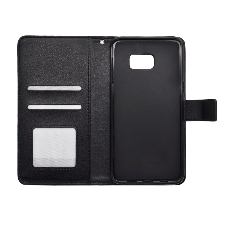 For Galaxy S6 Edge+ / G928 Litchi Texture Horizontal Flip PU Leather Case with Magnetic Snap & Card Slots & Holder & Wallet