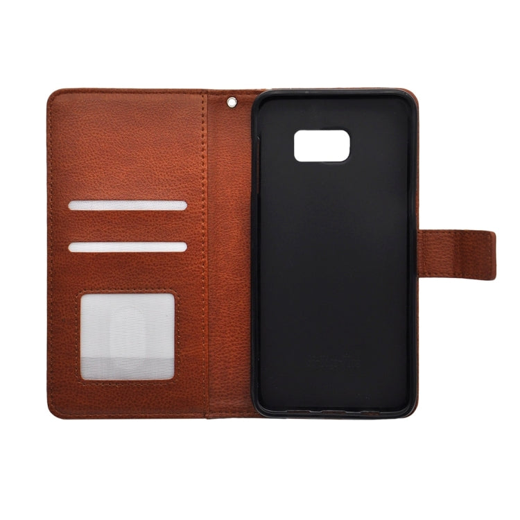 For Galaxy S6 Edge+ / G928 Litchi Texture Horizontal Flip PU Leather Case with Magnetic Snap & Card Slots & Holder & Wallet
