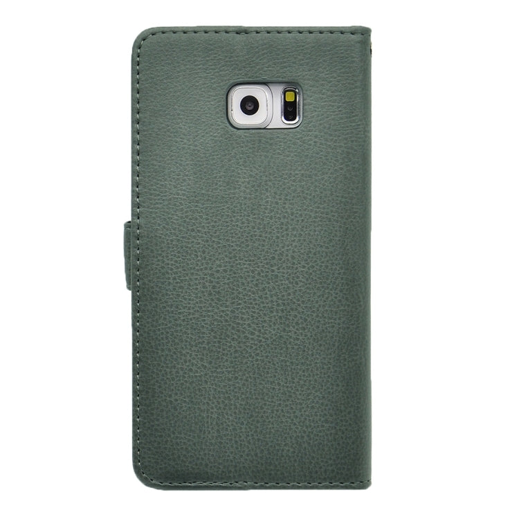 For Galaxy S6 Edge+ / G928 Litchi Texture Horizontal Flip PU Leather Case with Magnetic Snap & Card Slots & Holder & Wallet