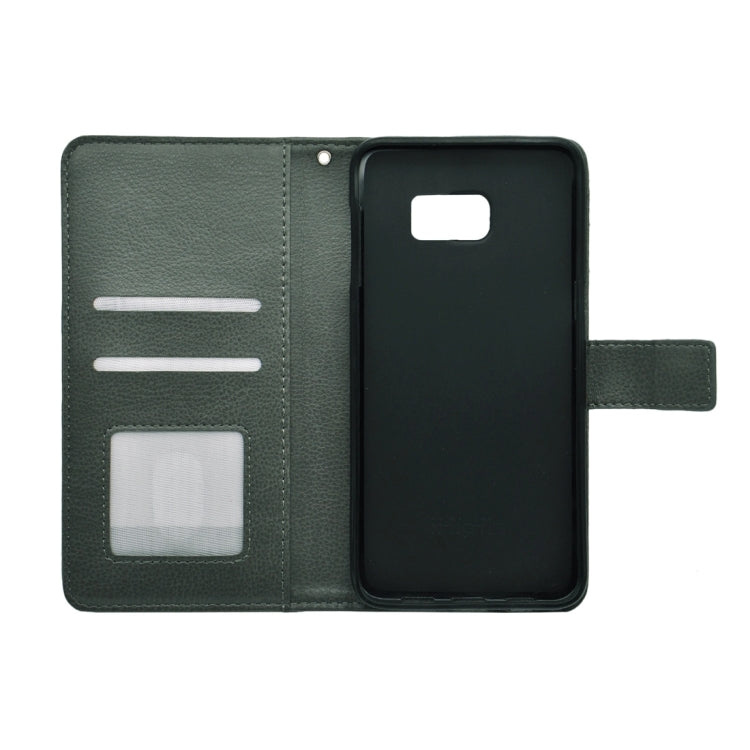 For Galaxy S6 Edge+ / G928 Litchi Texture Horizontal Flip PU Leather Case with Magnetic Snap & Card Slots & Holder & Wallet
