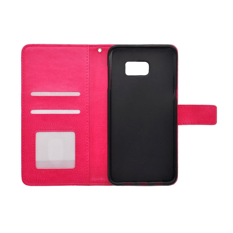 For Galaxy S6 Edge+ / G928 Litchi Texture Horizontal Flip PU Leather Case with Magnetic Snap & Card Slots & Holder & Wallet