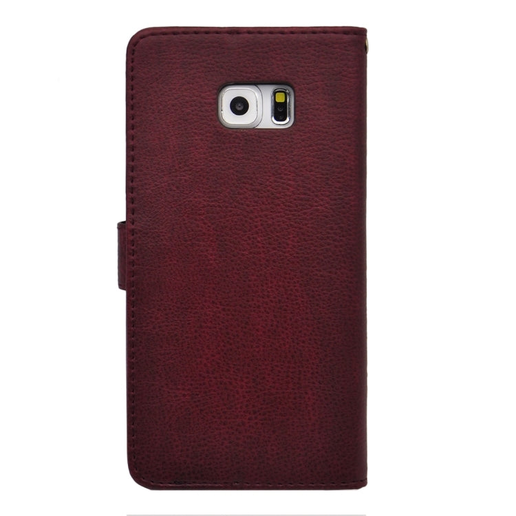 For Galaxy S6 Edge+ / G928 Litchi Texture Horizontal Flip PU Leather Case with Magnetic Snap & Card Slots & Holder & Wallet