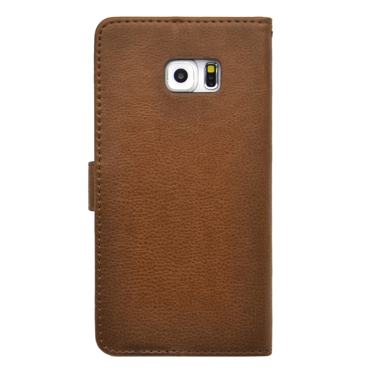 For Galaxy S6 Edge+ / G928 Litchi Texture Horizontal Flip PU Leather Case with Magnetic Snap & Card Slots & Holder & Wallet