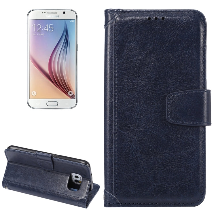 For Galaxy S6 / G920 Crazy Horse Texture Horizontal Flip Leather Case with Holder & Card Slots & Wallet & Photo Frame