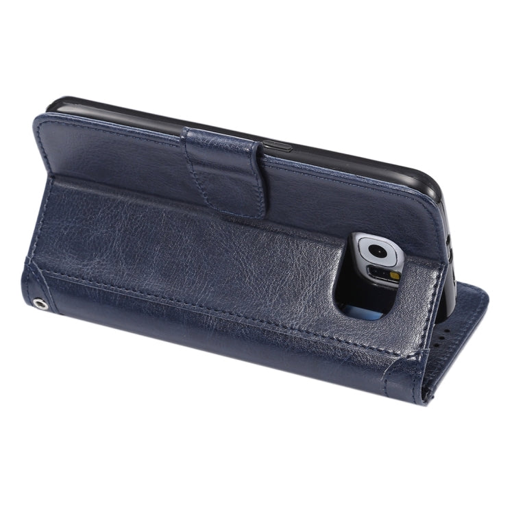 For Galaxy S6 / G920 Crazy Horse Texture Horizontal Flip Leather Case with Holder & Card Slots & Wallet & Photo Frame