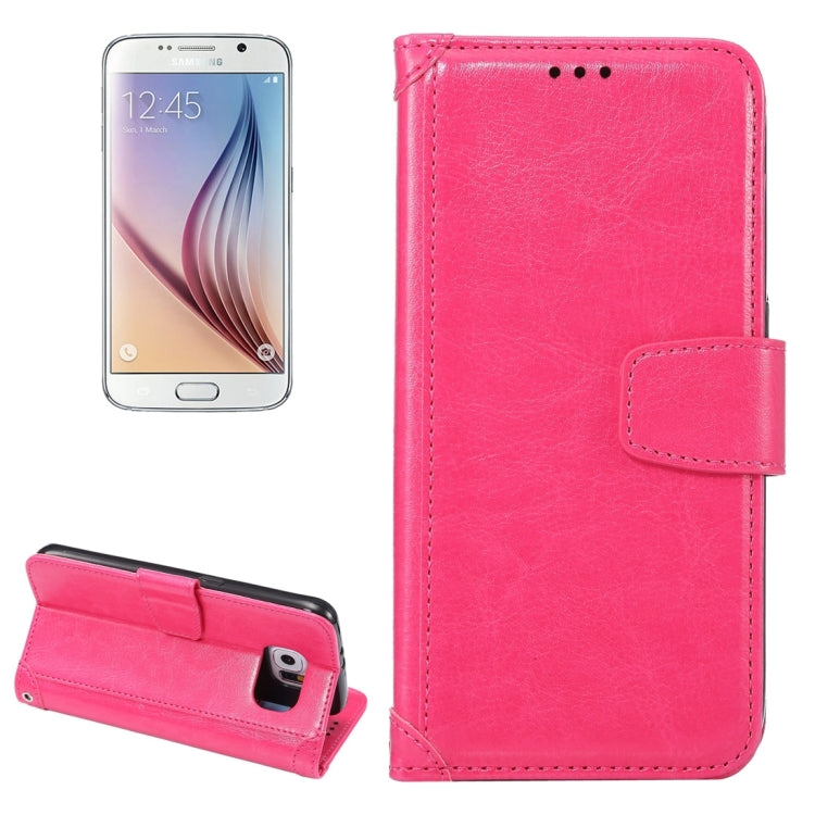 For Galaxy S6 / G920 Crazy Horse Texture Horizontal Flip Leather Case with Holder & Card Slots & Wallet & Photo Frame