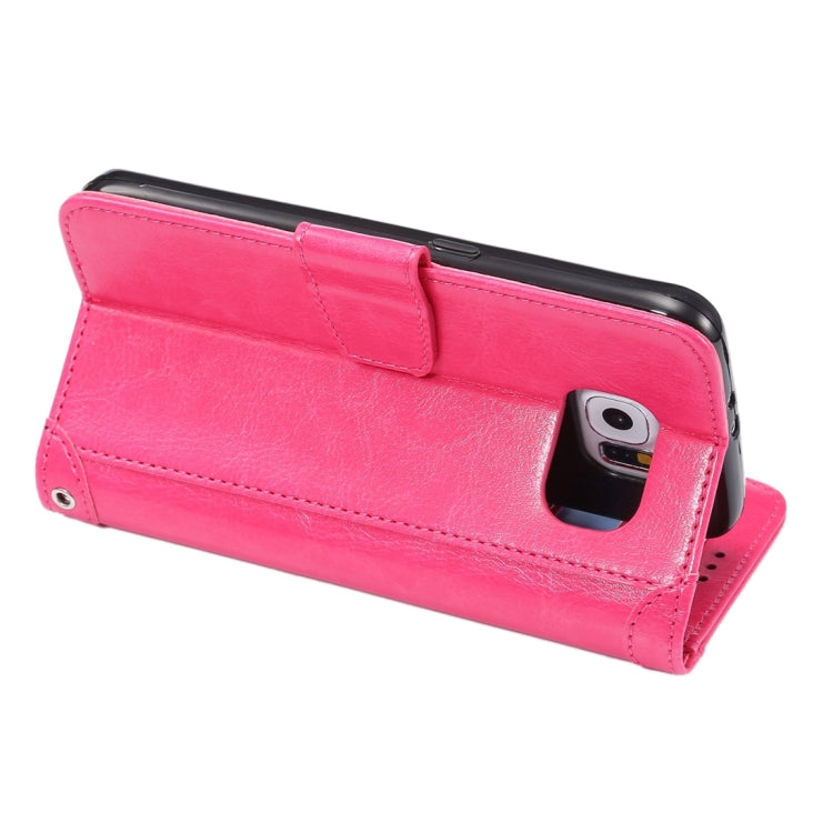 For Galaxy S6 / G920 Crazy Horse Texture Horizontal Flip Leather Case with Holder & Card Slots & Wallet & Photo Frame