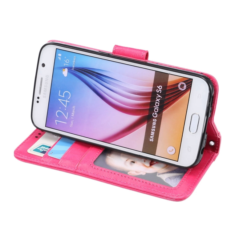 For Galaxy S6 / G920 Crazy Horse Texture Horizontal Flip Leather Case with Holder & Card Slots & Wallet & Photo Frame