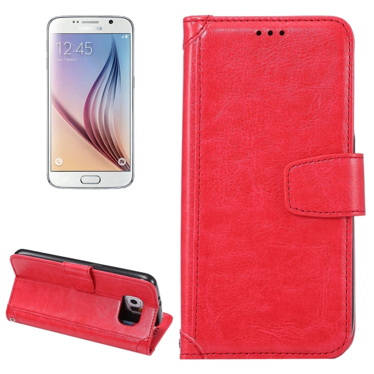For Galaxy S6 / G920 Crazy Horse Texture Horizontal Flip Leather Case with Holder & Card Slots & Wallet & Photo Frame